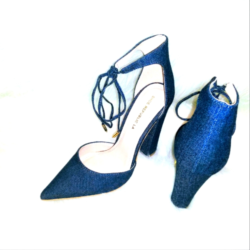 (NEW)! Cute! (5 inch) Blue Denim Heel! - Picture 5 of 6